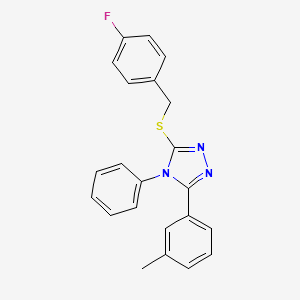molecular formula C22H18FN3S B4754540 3-[(4-fluorobenzyl)thio]-5-(3-methylphenyl)-4-phenyl-4H-1,2,4-triazole 