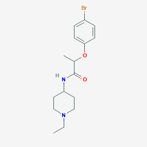 molecular formula C16H23BrN2O2 B4754546 2-(4-bromophenoxy)-N-(1-ethyl-4-piperidinyl)propanamide 