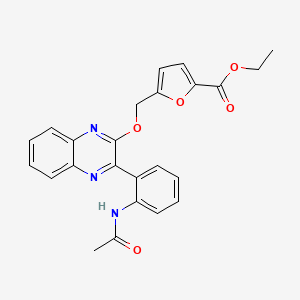 ethyl 5-[({3-[2-(acetylamino)phenyl]-2-quinoxalinyl}oxy)methyl]-2-furoate
