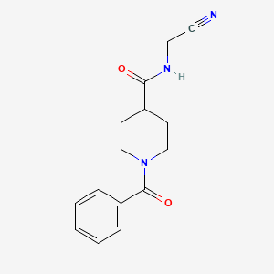 molecular formula C15H17N3O2 B4754565 1-benzoyl-N-(cyanomethyl)-4-piperidinecarboxamide 