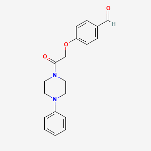 molecular formula C19H20N2O3 B4754578 4-[2-oxo-2-(4-phenyl-1-piperazinyl)ethoxy]benzaldehyde 