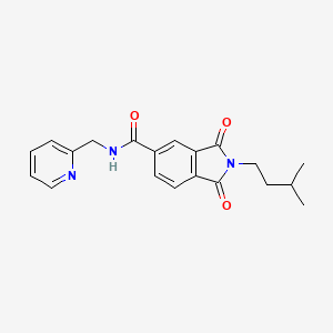 molecular formula C20H21N3O3 B4754589 2-(3-methylbutyl)-1,3-dioxo-N-(2-pyridinylmethyl)-5-isoindolinecarboxamide 