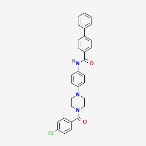 molecular formula C30H26ClN3O2 B4754605 N-{4-[4-(4-chlorobenzoyl)-1-piperazinyl]phenyl}-4-biphenylcarboxamide 