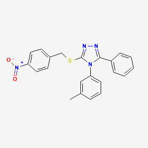 molecular formula C22H18N4O2S B4754615 4-(3-methylphenyl)-3-[(4-nitrobenzyl)thio]-5-phenyl-4H-1,2,4-triazole 