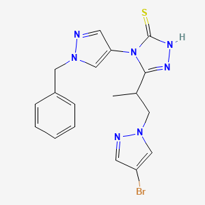 molecular formula C18H18BrN7S B4754617 4-(1-benzyl-1H-pyrazol-4-yl)-5-[2-(4-bromo-1H-pyrazol-1-yl)-1-methylethyl]-4H-1,2,4-triazole-3-thiol 