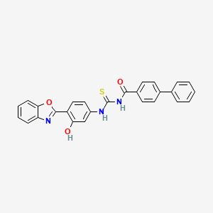 molecular formula C27H19N3O3S B4754620 N-({[4-(1,3-benzoxazol-2-yl)-3-hydroxyphenyl]amino}carbonothioyl)-4-biphenylcarboxamide 