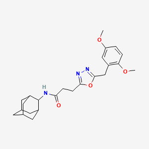molecular formula C24H31N3O4 B4754655 N-2-adamantyl-3-[5-(2,5-dimethoxybenzyl)-1,3,4-oxadiazol-2-yl]propanamide 