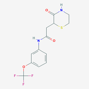 molecular formula C13H13F3N2O3S B4754682 2-(3-oxothiomorpholin-2-yl)-N-[3-(trifluoromethoxy)phenyl]acetamide 
