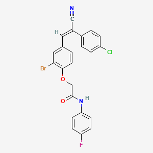 molecular formula C23H15BrClFN2O2 B4754684 2-{2-bromo-4-[2-(4-chlorophenyl)-2-cyanovinyl]phenoxy}-N-(4-fluorophenyl)acetamide 