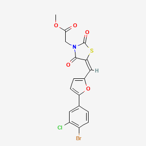 molecular formula C17H11BrClNO5S B4754691 methyl (5-{[5-(4-bromo-3-chlorophenyl)-2-furyl]methylene}-2,4-dioxo-1,3-thiazolidin-3-yl)acetate 