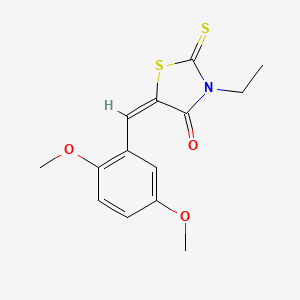 molecular formula C14H15NO3S2 B4754693 5-(2,5-dimethoxybenzylidene)-3-ethyl-2-thioxo-1,3-thiazolidin-4-one 