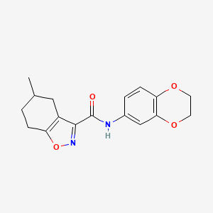 molecular formula C17H18N2O4 B4754696 N-(2,3-dihydro-1,4-benzodioxin-6-yl)-5-methyl-4,5,6,7-tetrahydro-1,2-benzisoxazole-3-carboxamide 