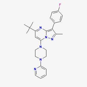 5-tert-butyl-3-(4-fluorophenyl)-2-methyl-7-[4-(2-pyridinyl)-1-piperazinyl]pyrazolo[1,5-a]pyrimidine