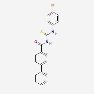 molecular formula C20H15BrN2OS B4754703 N-{[(4-bromophenyl)amino]carbonothioyl}-4-biphenylcarboxamide 