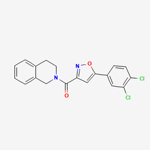 molecular formula C19H14Cl2N2O2 B4754704 2-{[5-(3,4-dichlorophenyl)-3-isoxazolyl]carbonyl}-1,2,3,4-tetrahydroisoquinoline 