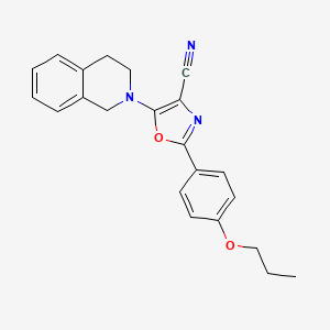 molecular formula C22H21N3O2 B4754706 5-(3,4-dihydro-2(1H)-isoquinolinyl)-2-(4-propoxyphenyl)-1,3-oxazole-4-carbonitrile 