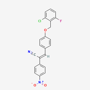 molecular formula C22H14ClFN2O3 B4754712 3-{4-[(2-chloro-6-fluorobenzyl)oxy]phenyl}-2-(4-nitrophenyl)acrylonitrile 