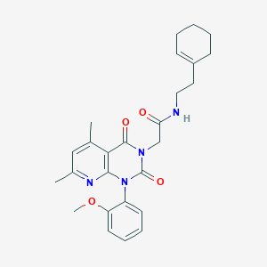 molecular formula C26H30N4O4 B4754727 N-[2-(1-cyclohexen-1-yl)ethyl]-2-[1-(2-methoxyphenyl)-5,7-dimethyl-2,4-dioxo-1,4-dihydropyrido[2,3-d]pyrimidin-3(2H)-yl]acetamide 