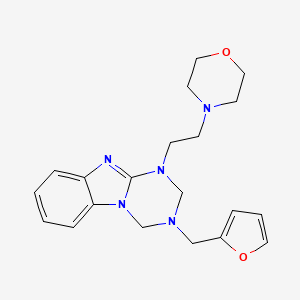 molecular formula C20H25N5O2 B4754738 3-(2-furylmethyl)-1-[2-(4-morpholinyl)ethyl]-1,2,3,4-tetrahydro[1,3,5]triazino[1,2-a]benzimidazole 