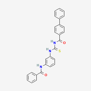 molecular formula C27H21N3O2S B4754769 N-({[3-(benzoylamino)phenyl]amino}carbonothioyl)-4-biphenylcarboxamide 