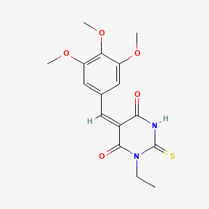 molecular formula C16H18N2O5S B4754794 1-ethyl-2-thioxo-5-(3,4,5-trimethoxybenzylidene)dihydro-4,6(1H,5H)-pyrimidinedione 