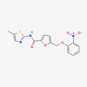 molecular formula C16H13N3O5S B4754801 N-(5-methyl-1,3-thiazol-2-yl)-5-[(2-nitrophenoxy)methyl]-2-furamide 