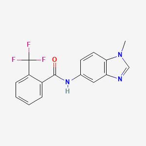 molecular formula C16H12F3N3O B4754807 N-(1-methyl-1H-benzimidazol-5-yl)-2-(trifluoromethyl)benzamide 