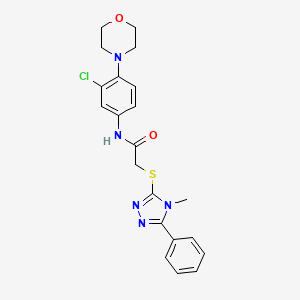 molecular formula C21H22ClN5O2S B4754812 N-[3-chloro-4-(4-morpholinyl)phenyl]-2-[(4-methyl-5-phenyl-4H-1,2,4-triazol-3-yl)thio]acetamide 