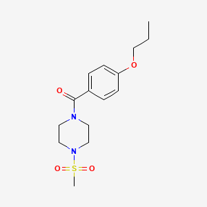 molecular formula C15H22N2O4S B4754840 1-(methylsulfonyl)-4-(4-propoxybenzoyl)piperazine 