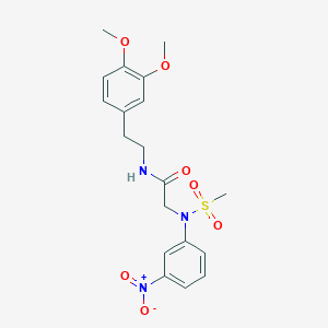 molecular formula C19H23N3O7S B4754846 N~1~-[2-(3,4-dimethoxyphenyl)ethyl]-N~2~-(methylsulfonyl)-N~2~-(3-nitrophenyl)glycinamide 