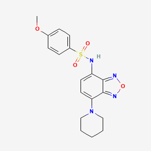 molecular formula C18H20N4O4S B4754857 4-methoxy-N-[7-(1-piperidinyl)-2,1,3-benzoxadiazol-4-yl]benzenesulfonamide 