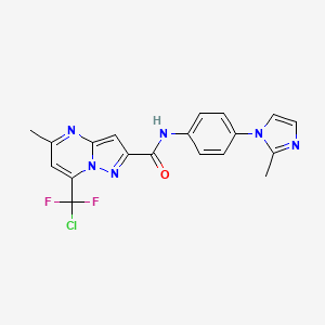 molecular formula C19H15ClF2N6O B4754884 7-[chloro(difluoro)methyl]-5-methyl-N-[4-(2-methyl-1H-imidazol-1-yl)phenyl]pyrazolo[1,5-a]pyrimidine-2-carboxamide 