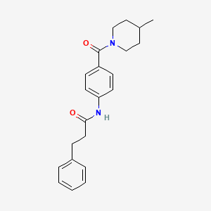 molecular formula C22H26N2O2 B4754908 N-{4-[(4-methyl-1-piperidinyl)carbonyl]phenyl}-3-phenylpropanamide 