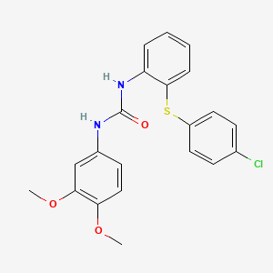 molecular formula C21H19ClN2O3S B4754936 N-{2-[(4-chlorophenyl)thio]phenyl}-N'-(3,4-dimethoxyphenyl)urea 