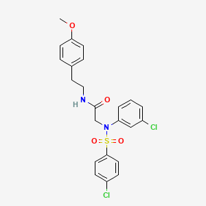 molecular formula C23H22Cl2N2O4S B4754949 N~2~-(3-chlorophenyl)-N~2~-[(4-chlorophenyl)sulfonyl]-N~1~-[2-(4-methoxyphenyl)ethyl]glycinamide 