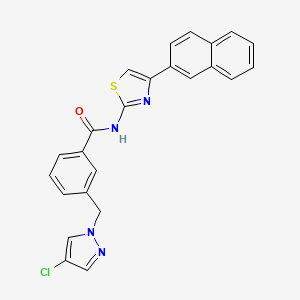 molecular formula C24H17ClN4OS B4754966 3-[(4-chloro-1H-pyrazol-1-yl)methyl]-N-[4-(2-naphthyl)-1,3-thiazol-2-yl]benzamide 