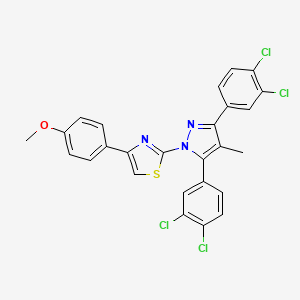 molecular formula C26H17Cl4N3OS B4754990 2-[3,5-bis(3,4-dichlorophenyl)-4-methyl-1H-pyrazol-1-yl]-4-(4-methoxyphenyl)-1,3-thiazole 