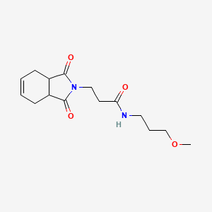 molecular formula C15H22N2O4 B4755001 3-(1,3-dioxo-1,3,3a,4,7,7a-hexahydro-2H-isoindol-2-yl)-N-(3-methoxypropyl)propanamide 