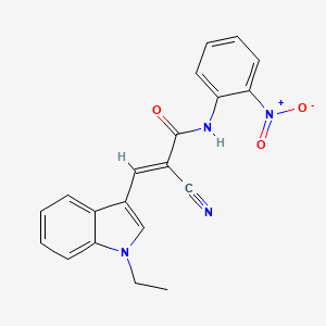 molecular formula C20H16N4O3 B4755017 2-cyano-3-(1-ethyl-1H-indol-3-yl)-N-(2-nitrophenyl)acrylamide 