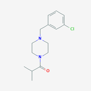 molecular formula C15H21ClN2O B4755054 1-(3-chlorobenzyl)-4-isobutyrylpiperazine 