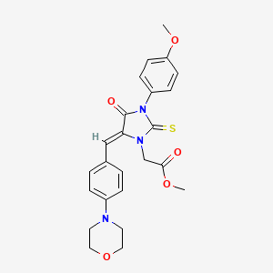 methyl {3-(4-methoxyphenyl)-5-[4-(4-morpholinyl)benzylidene]-4-oxo-2-thioxo-1-imidazolidinyl}acetate