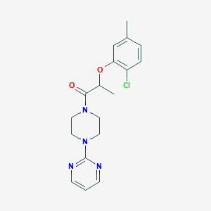 molecular formula C18H21ClN4O2 B4755100 2-{4-[2-(2-chloro-5-methylphenoxy)propanoyl]-1-piperazinyl}pyrimidine 