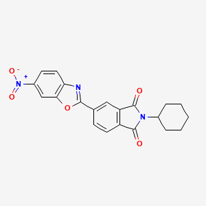 molecular formula C21H17N3O5 B4755101 2-cyclohexyl-5-(6-nitro-1,3-benzoxazol-2-yl)-1H-isoindole-1,3(2H)-dione 