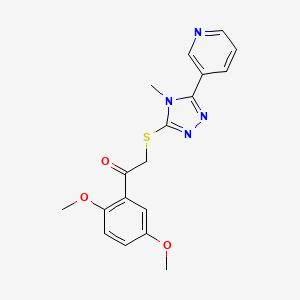 molecular formula C18H18N4O3S B4755119 1-(2,5-dimethoxyphenyl)-2-{[4-methyl-5-(3-pyridinyl)-4H-1,2,4-triazol-3-yl]thio}ethanone 
