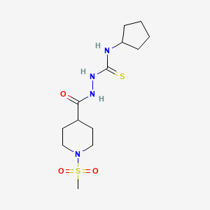 molecular formula C13H24N4O3S2 B4755136 N-cyclopentyl-2-{[1-(methylsulfonyl)-4-piperidinyl]carbonyl}hydrazinecarbothioamide 