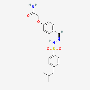 molecular formula C19H23N3O4S B4755208 2-(4-{2-[(4-isobutylphenyl)sulfonyl]carbonohydrazonoyl}phenoxy)acetamide 