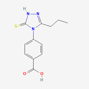 molecular formula C12H13N3O2S B4755209 4-(3-mercapto-5-propyl-4H-1,2,4-triazol-4-yl)benzoic acid 