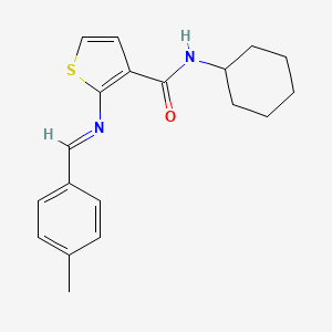 molecular formula C19H22N2OS B4755220 N-cyclohexyl-2-[(4-methylbenzylidene)amino]-3-thiophenecarboxamide 