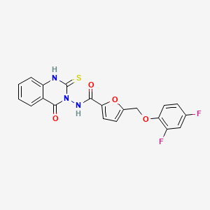 molecular formula C20H13F2N3O4S B4755228 5-[(2,4-difluorophenoxy)methyl]-N-(2-mercapto-4-oxo-3(4H)-quinazolinyl)-2-furamide 