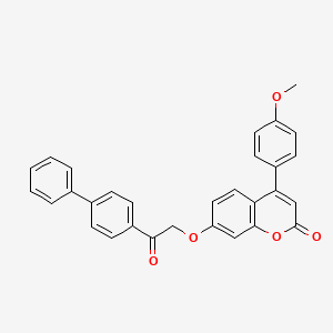 molecular formula C30H22O5 B4755245 7-[2-(4-biphenylyl)-2-oxoethoxy]-4-(4-methoxyphenyl)-2H-chromen-2-one 
